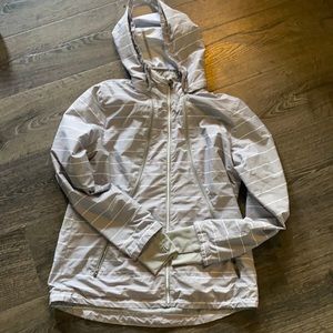 Road Runner Sports grey striped running raincoat